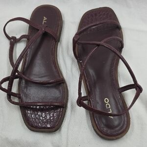 Aldo Women's Deep Red Strappy Sandals